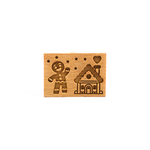 Koekjesstempel Gingerbread house rechthoek hout