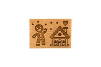 Koekjesstempel Gingerbread house rechthoek hout