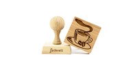 Koekjesstempel Kaffeetasse vierkant hout