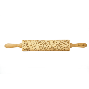Decoratie-deegrol 43cm Ghost hout