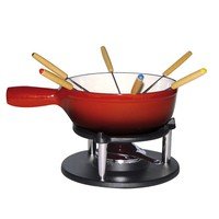 Service à fondue Savoyarde Ø24cm rouge dégradé 6 pers