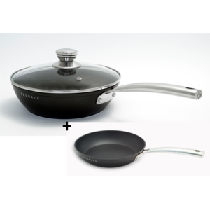 Sauteuse Black Edition Ø24cm + couvercle verre + poêle Ø20cm