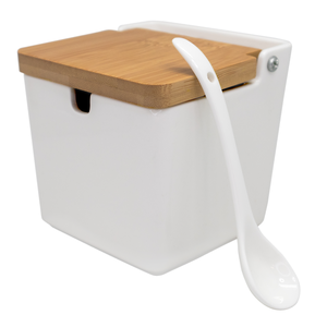 Salière XL avec cuillère porcelaine