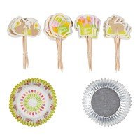 Moules à cake en papier 24pcs et 24 toppers Easter Bunny
