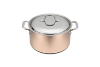 Faitout a/couvercle inox Ø24cm h12,5cm B'chef cuivre inox induction