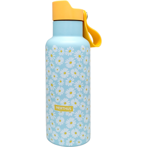 Gourde vacuum 500ml bleu marguerite  (chaud et froid) - CLICK! & DRINK