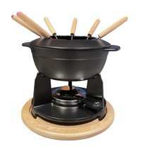 Service à fondue noir Ø17cm 6 pers