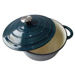 Cocotte rond gietijzer Ø24cm blauwgroen