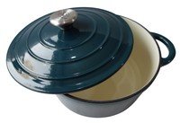 Cocotte rond gietijzer Ø24cm blauwgroen