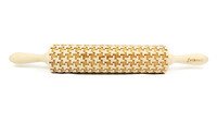 Decoratie-deegrol 43cm Houndstooth Check hout - Laatste stuks