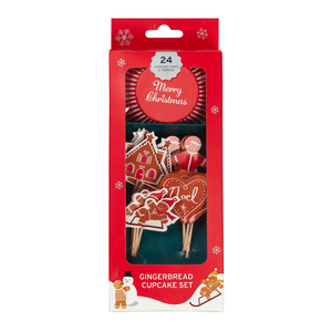 Moules à cake en papier 24pcs et 24 toppers Gingerbread