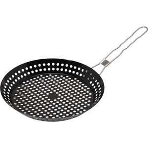 Poêle spécial BBQ acier revêtu Ø30x4cm (manche retractable)