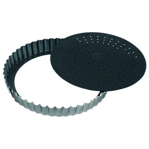 Taartvorm m/losse bodem gekarteld geperforeerd anti-kleef Obsidian Ø24cm h2,8cm