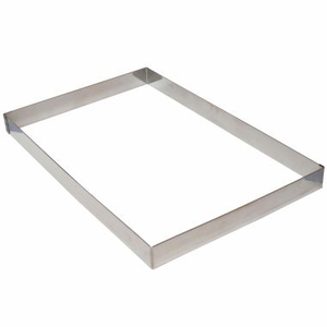 Taartring rechthoek inox 36X26Cm H:4.5Cm