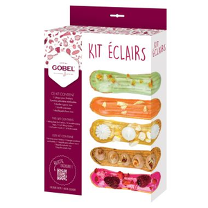 Kit 8 Eclairs (plaque, 2 poches à douilles, 3 douilles)