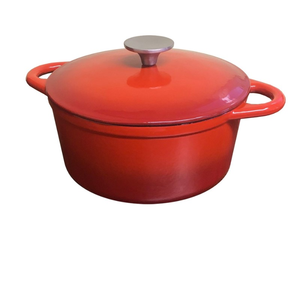 Cocotte rond gietijzer 24cm rood (zwart binnenin)