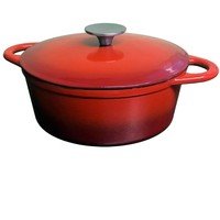 Cocotte ovaal gietijzer 31cm rood (zwart binnenin)