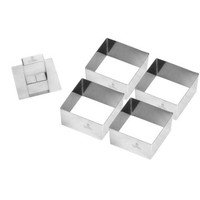 Uitduwringen vierkant + aandrukker inox 7x7cm h4cm doos 4st