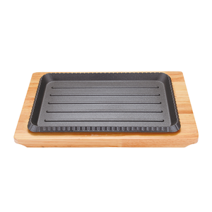 Grill fonte 27x18cm avec support en bois