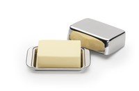 Boterdoos dubbelwandig inox 15x10x5cm