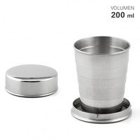 Gobelet de voyage pliable à couvercle inox 200ml - dernière pièce