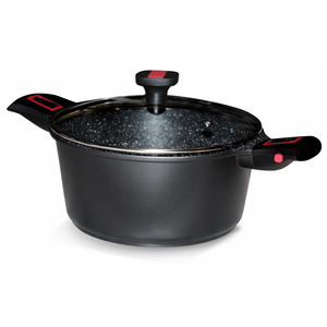 Faitout avec couvercle verre Granit Pro Ø26cm - manches amovibles