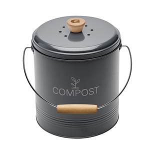 Seau à compost gris 4.5l avec filtre et seau
