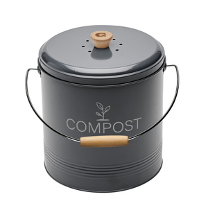 Seau à compost gris 8l avec filtre et seau