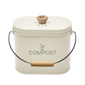 Seau à compost 3l oval avec filtre beige
