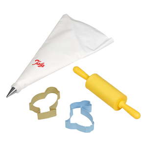 Mini set de pâtisserie (2 découpoirs + rouleau à pâte + poche à douille)-Pâques