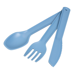 Bestek kunststof blauw 4-dlg.