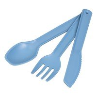 Bestek kunststof blauw 4-dlg.