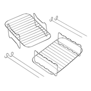 Grille à cuisson 2 étages Air Frying inox 20x13x11cm