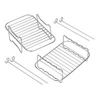 Grille à cuisson 2 étages Air Frying inox 20x13x11cm