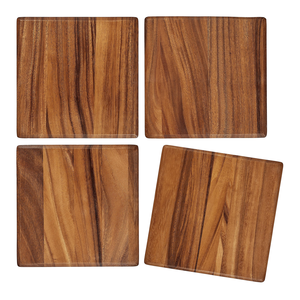 Onderzetter acacia 25x25x0.8cm - Set van 4st.