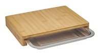 Planche à déouper bambou 28.5x21x4cm avec tiroir inox