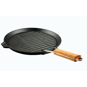 Grillpan gietijzer 25.5cm met inklapbare greep