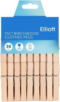 Wasknijper 36st. FSC berkenhout