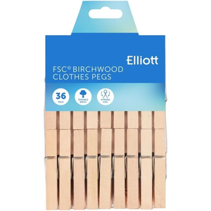 Wasknijper 36st. FSC berkenhout