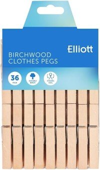 Wasknijper 36st. berkenhout