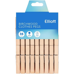 Wasknijper 36st. berkenhout