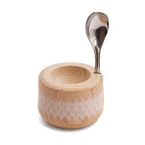Coquetier Piou hêtre naturel + cuillère