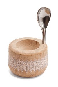 Coquetier Piou Plume hêtre naturel + cuillère