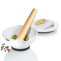 Mortier porcelaine avec râpe Suri Ø14cm H6,5cm (3/6)