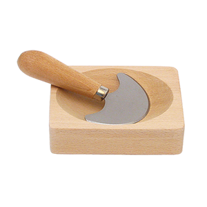 Hache-légumes m.bois + bol carré 13x13cm