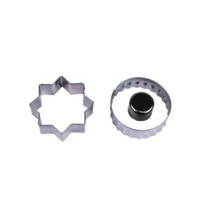 Uitduwvormpjes inox 2 stuks (ster+rond)
