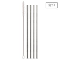 Pailles inox 24cm 4pcs. + brosse