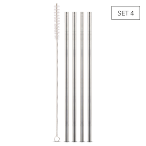 Pailles inox 24cm 4pcs. + brosse