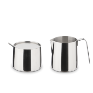 Melkkannetje en suikerpot inox - stapelbaar