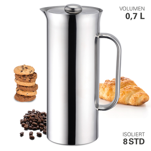 Cafetière à piston thermo inox 700ml 3-4 tasses